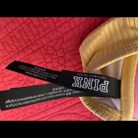 Yellow Victoria’s Secret/Pink large push up padded swim suit top. - Picture 4 of 4